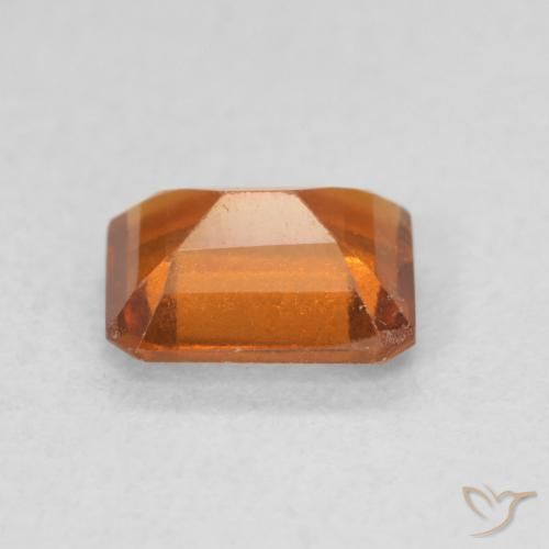 1.00 карата, натуральный Medium Dark-Orange Гранат Гессонит, Октагон / Изумрудная Огранка, Чистота VS