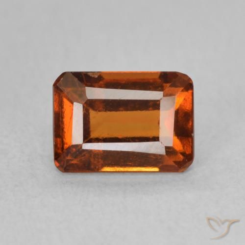 1.34ct Натуральный Огонь Оранжевый Гранат Гессонит, Изумрудная огранка, Чистота VS