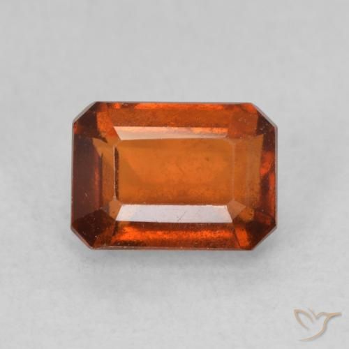 1.50ct Натуральный Средний апельсин Гранат Гессонит, Изумрудная огранка, Чистота VS