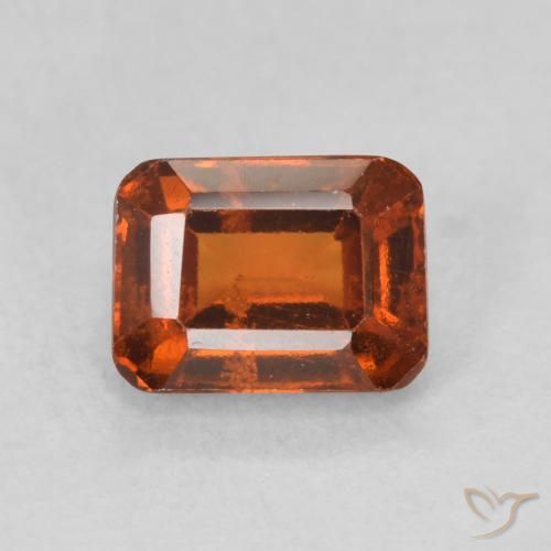 1.41ct Натуральный Средний апельсин Гранат Гессонит, Изумрудная огранка, Чистота VS