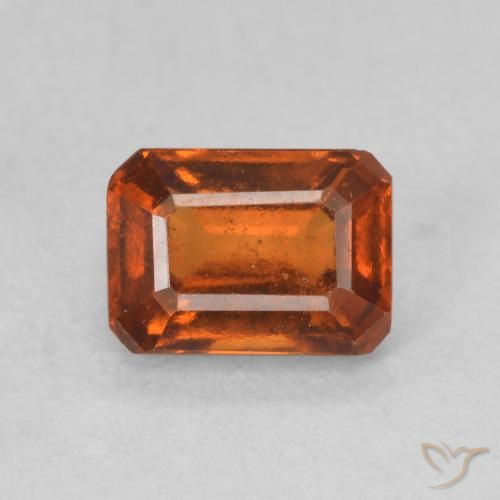 1.31ct Натуральный Красновато-оранжевый Гранат Гессонит, Изумрудная огранка, VS-SI