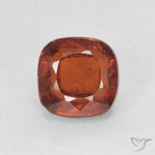 0.94ct Натуральный Красновато-оранжевый Гранат Гессонит, Подушка, Чистота VS