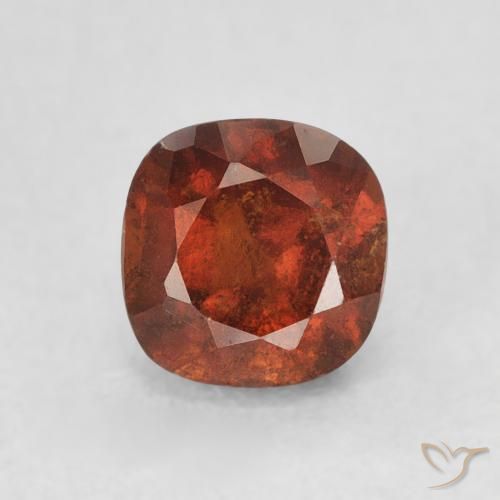 0.99ct Натуральный Красновато-оранжевый Гранат Гессонит, Подушка, Чистота VS