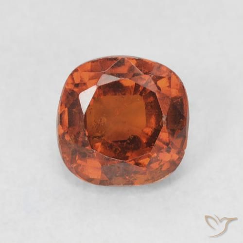 0.96ct Натуральный Красновато-оранжевый Гранат Гессонит, Подушка, Чистота VS