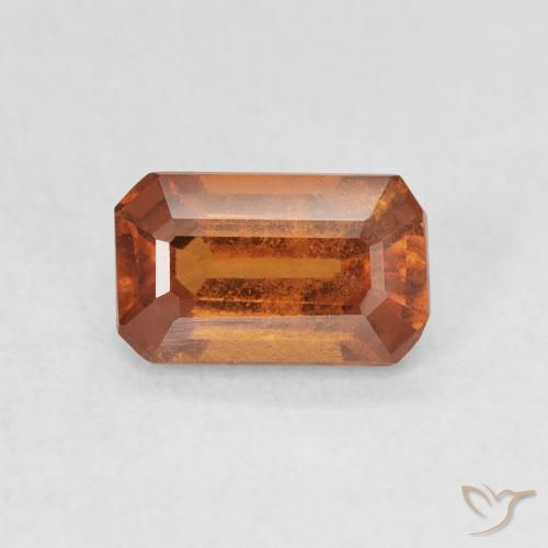 1.04ct Натуральный Medium Dark-Orange Гранат Гессонит, Изумрудная огранка, Чистота VVS