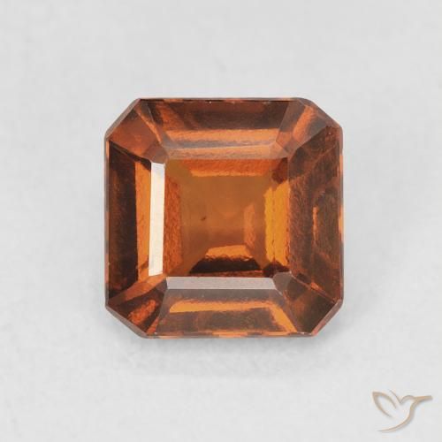 1.77ct Натуральный Темно-оранжевый Гранат Гессонит, Изумрудная огранка, Чистота VVS