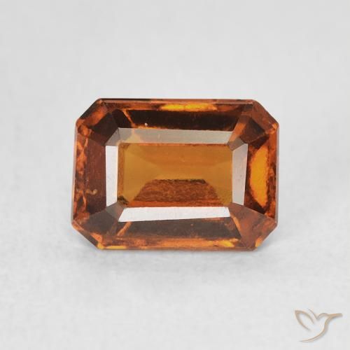 1.27ct Натуральный Красновато-оранжевый Гранат Гессонит, Изумрудная огранка, Чистота VVS