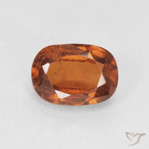 1.24ct Натуральный Medium Dark-Orange Гранат Гессонит, Подушка, VS-SI