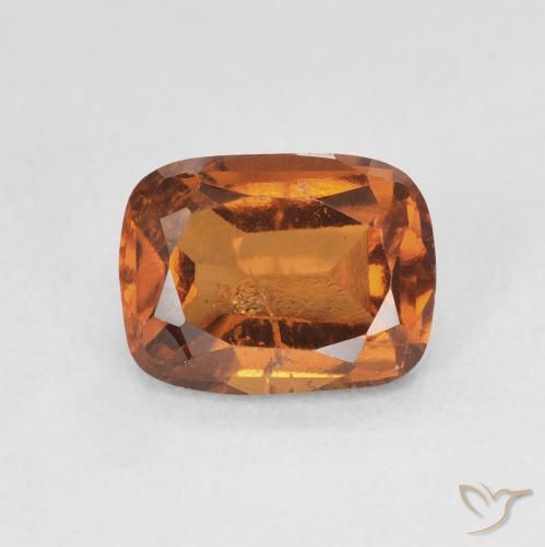 2.28ct Натуральный Темно-оранжевый Гранат Гессонит, Подушка, VS-SI