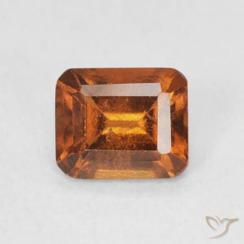 0.86ct Натуральный Средний апельсин Гранат Гессонит, Изумрудная огранка, VS-SI
