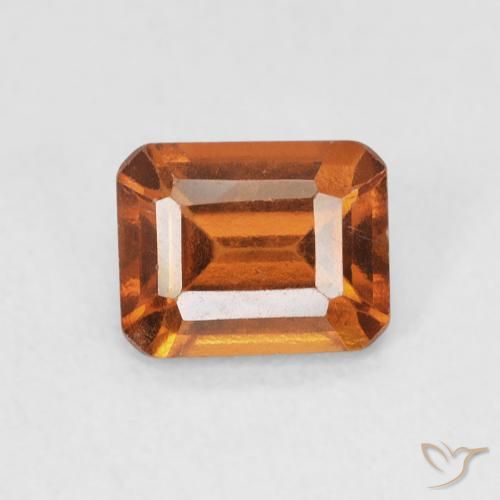 1.07ct Натуральный Темно-оранжевый Гранат Гессонит, Изумрудная огранка, VS-SI