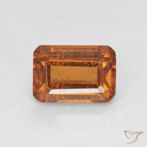 1.36ct Натуральный Средний апельсин Гранат Гессонит, Изумрудная огранка, VS-SI