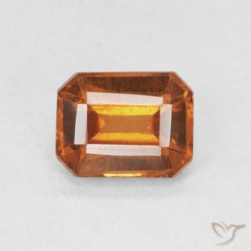 1.20ct Натуральный Оранжево-коричневый Гранат Гессонит, Изумрудная огранка, VS-SI