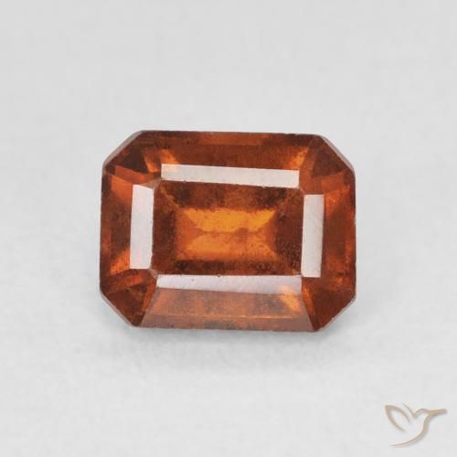 1.64ct Натуральный Красновато-оранжевый Гранат Гессонит, Изумрудная огранка, VS-SI