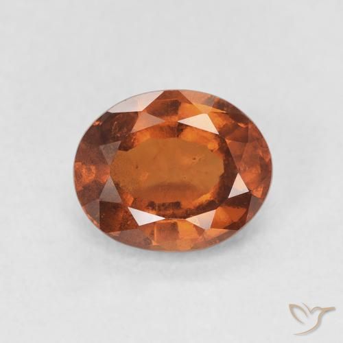 1.77ct Натуральный Medium Dark-Orange Гранат Гессонит, Овал, Чистота VS