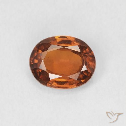 1.21ct Натуральный Янтарный Апельсин Гранат Гессонит, Овал, Чистота VS