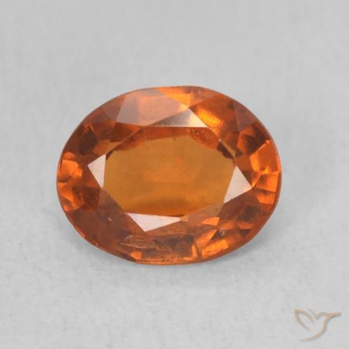 1.26ct Натуральный Темно-оранжевый Гранат Гессонит, Овал, VS-SI