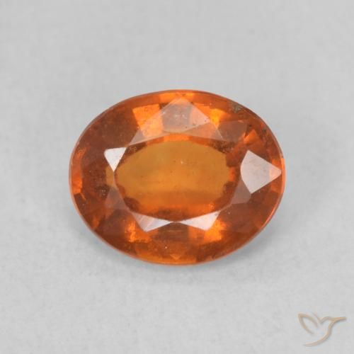 1.15ct Натуральный Medium Dark-Orange Гранат Гессонит, Овал, VS-SI