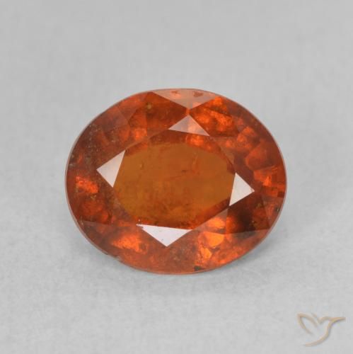 1.85ct Натуральный Средний апельсин Гранат Гессонит, Овал, VS-SI