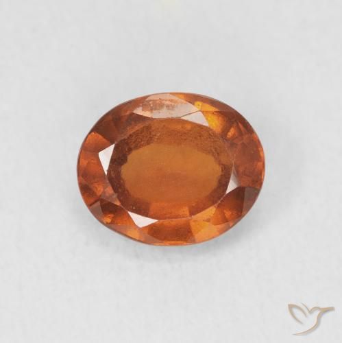 1.48ct Натуральный Красновато-оранжевый Гранат Гессонит, Овал, Чистота VS