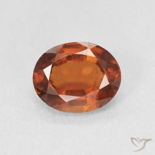1.39ct Натуральный Янтарный Апельсин Гранат Гессонит, Овал, Чистота VS