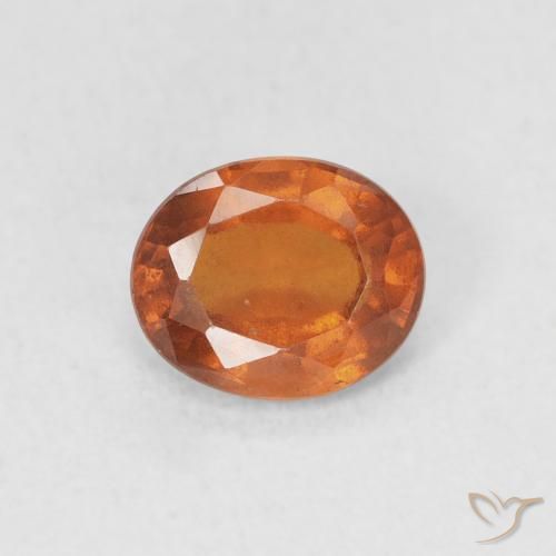 1.27ct Натуральный Янтарный Апельсин Гранат Гессонит, Овал, Чистота VS