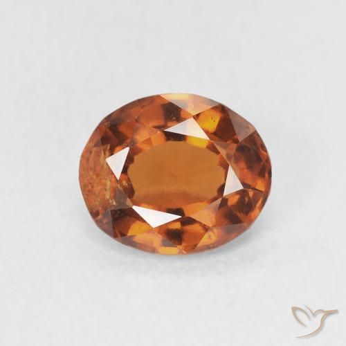 1.44ct Натуральный Янтарный Апельсин Гранат Гессонит, Овал, VS-SI