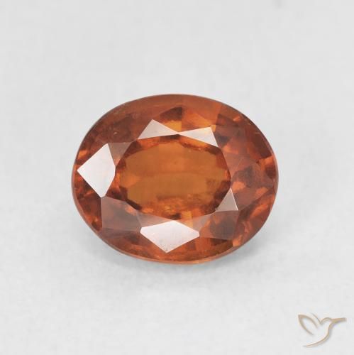 1.84ct Натуральный Темно-оранжевый Гранат Гессонит, Овал, VS-SI