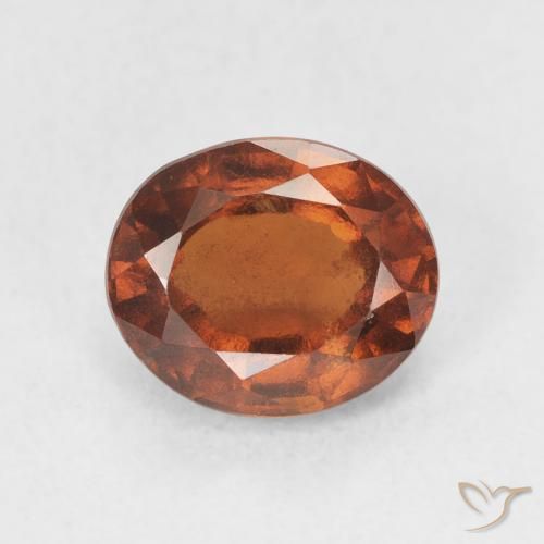 2.25ct Натуральный Темно-оранжевый Гранат Гессонит, Овал, Чистота VS