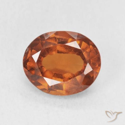2.18ct Натуральный Янтарный Апельсин Гранат Гессонит, Овал, Чистота VS