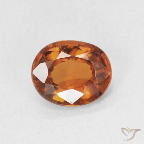 1.48ct Натуральный Medium Dark-Orange Гранат Гессонит, Овал, Чистота VS