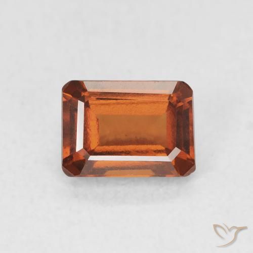 1.28ct Натуральный Средний апельсин Гранат Гессонит, Изумрудная огранка, VVS-VS