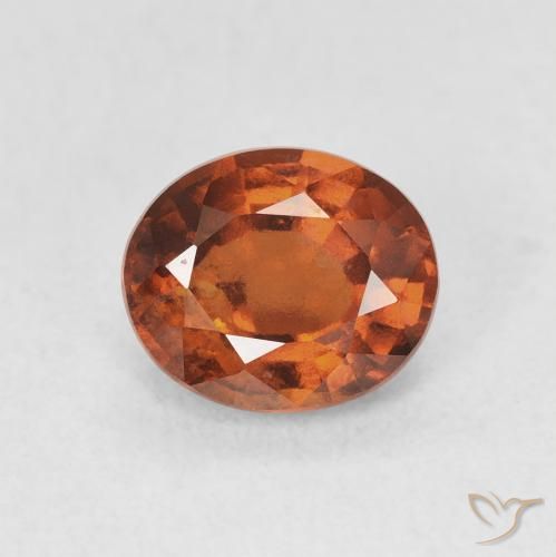 1.65ct Натуральный Темно-оранжевый Гранат Гессонит, Овал, VVS-VS