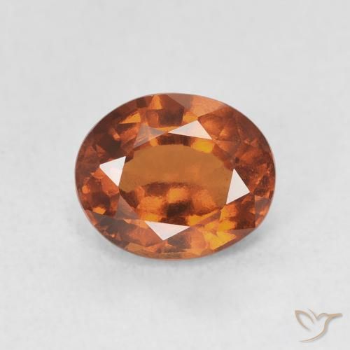1.74ct Натуральный Красновато-оранжевый Гранат Гессонит, Овал, VVS-VS