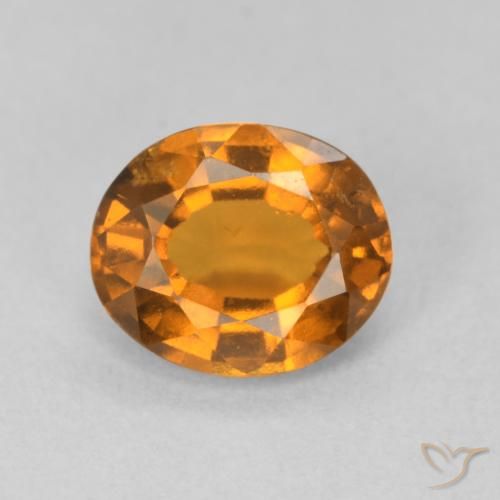 1.69ct Натуральный Средний апельсин Гранат Гессонит, Овал, VS-SI