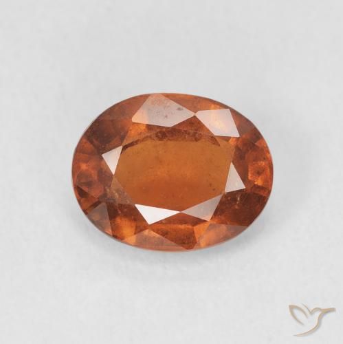 2.04ct Натуральный Medium Dark-Orange Гранат Гессонит, Овал, VS-SI