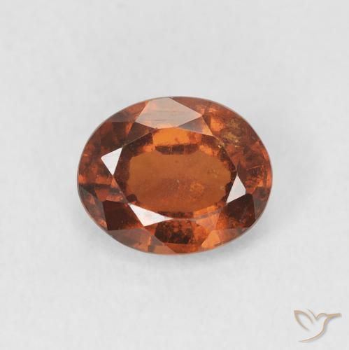 1.35ct Натуральный Темно-оранжевый Гранат Гессонит, Овал, VS-SI