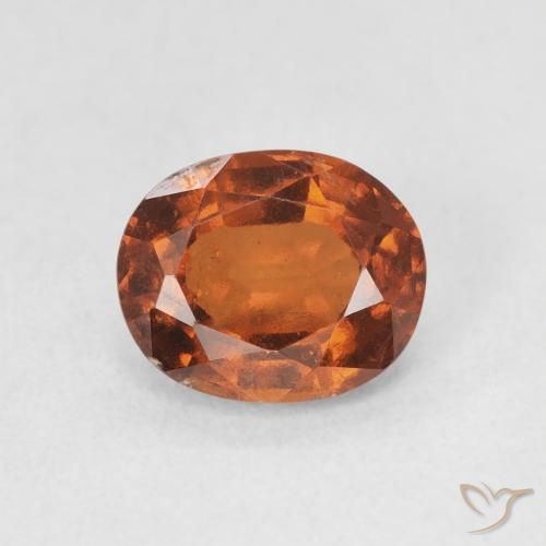 1.69ct Натуральный Medium Dark-Orange Гранат Гессонит, Овал, VS-SI
