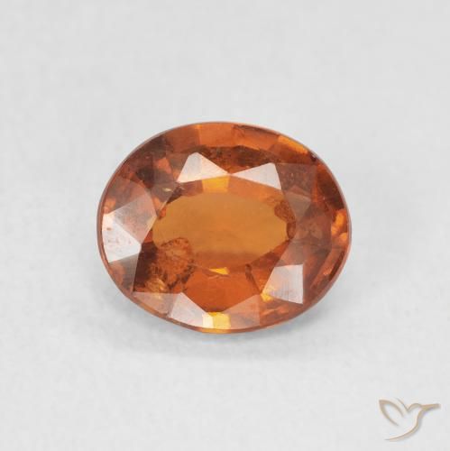 1.37ct Натуральный Темно-оранжевый Гранат Гессонит, Овал, VS-SI