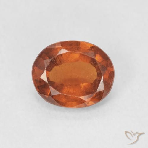 1.56ct Натуральный Темно-оранжевый Гранат Гессонит, Овал, VS-SI