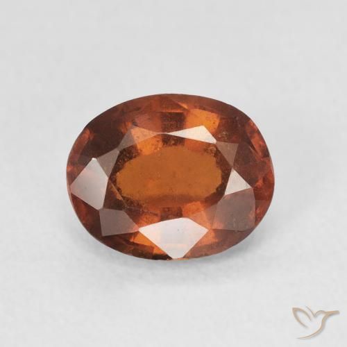 1.32ct Натуральный Medium Dark-Orange Гранат Гессонит, Овал, VS-SI
