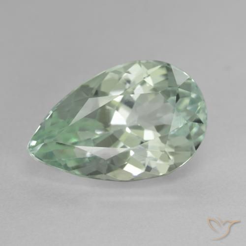 9.73ct Натуральный Светло-желтый зеленый Хидденит, Форма груши, Чистота VS