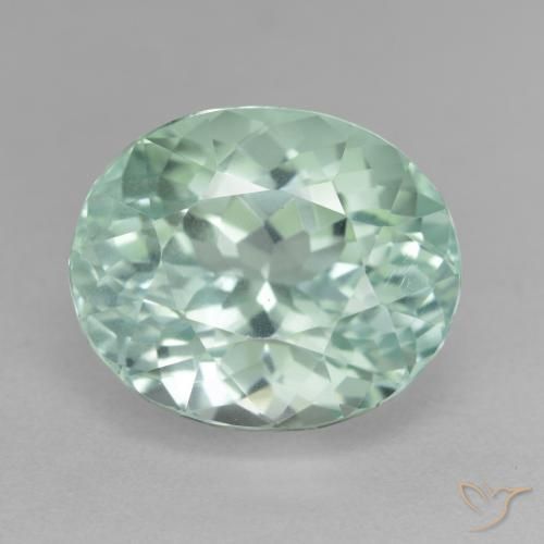 16.49ct Натуральный Сине-зеленый Хидденит, Овал, VS-SI