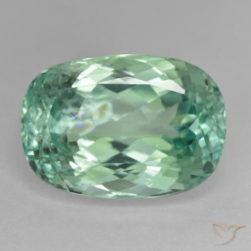 23.63ct Натуральный Голубовато-зеленый Хидденит, Подушка, VS-SI