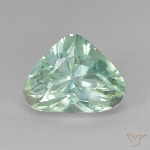 8.36ct Натуральный Светло-сине-зеленый Хидденит, Форма груши, VS-SI