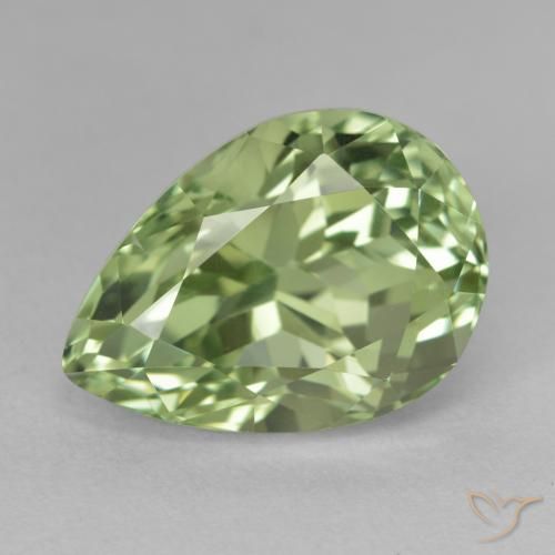 13.80ct Натуральный Средний зеленый Хидденит, Форма груши, VS-SI