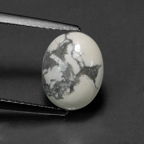 Натуральный Серовато-белый Говлит 2,66 карата Огранка Овал, Непрозрачный