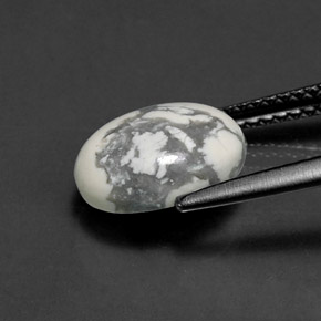 Натуральный Серовато-белый Говлит 2,66 карата Огранка Овал, Непрозрачный