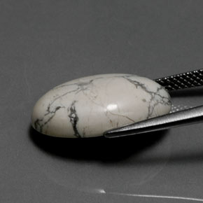 Натуральный Серовато-белый Говлит 9,98 карата Огранка Овал, Непрозрачный