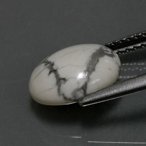 Натуральный Серовато-белый Говлит 2,48 карата Огранка Овал, Непрозрачный